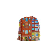 Town-buildings-old-brick-building Drawstring Pouch (xs) by Sudhe