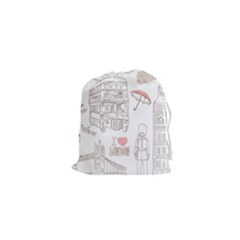 London-paris-drawing-vector-london-comics Drawstring Pouch (xs) by Sudhe