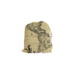 Map-vintage-old-ancient-antique Drawstring Pouch (xs) by Sudhe