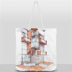 Rag-flats-onion-flats-llc-architecture-drawing Graffiti-architecture Full Print Rope Handle Tote (large) by Sudhe