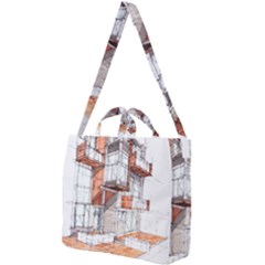 Rag-flats-onion-flats-llc-architecture-drawing Graffiti-architecture Square Shoulder Tote Bag by Sudhe