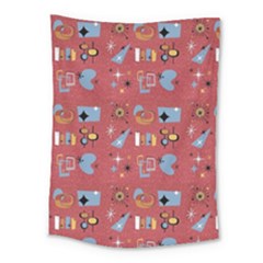 50s Red Medium Tapestry by NerdySparkleGoth