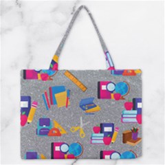 80s And 90s School Pattern Zipper Medium Tote Bag by NerdySparkleGoth