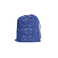 Branches With Peach Flowers Drawstring Pouch (small) by SychEva