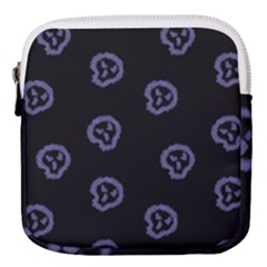 Purple Skulls On Dark Background Mini Square Pouch by SychEva