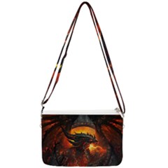 Dragon Fire Fantasy Art Double Gusset Crossbody Bag by Sudhe
