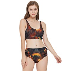 Dragon Fire Fantasy Art Frilly Bikini Set by Sudhe