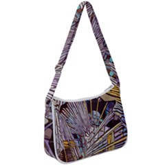 Abstract-drawing-design-modern Zip Up Shoulder Bag by Sudhe