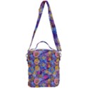 Multicolored Splashes And Watercolor Circles On A Dark Background Crossbody Day Bag View3