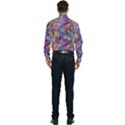 Multicolored Splashes And Watercolor Circles On A Dark Background Men s Long Sleeve Pocket Shirt  View2