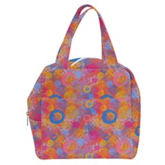 Multicolored Splashes And Watercolor Circles On A Dark Background Boxy Hand Bag by SychEva