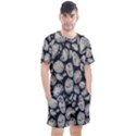 White Rocks Close Up Pattern Photo Men s Mesh Tee and Shorts Set View1