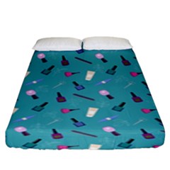 Manicure Supplies  Nail Polish Fitted Sheet (king Size) by SychEva