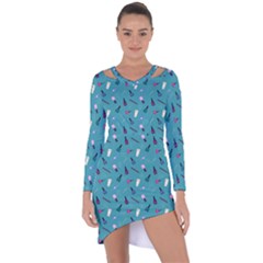Manicure Supplies  Nail Polish Asymmetric Cut-out Shift Dress by SychEva