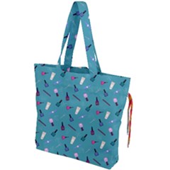 Manicure Supplies  Nail Polish Drawstring Tote Bag by SychEva