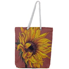 Sunflower Full Print Rope Handle Tote (large) by Sparkle