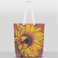 Sunflower Full Print Rope Handle Tote (small) by Sparkle