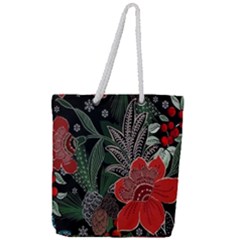 Floral Full Print Rope Handle Tote (large) by Sparkle