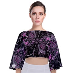 Punk Cyclone Tie Back Butterfly Sleeve Chiffon Top by MRNStudios