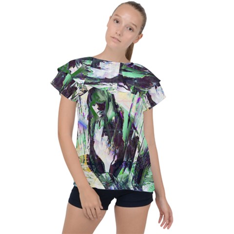 In Orbit Ruffle Collar Chiffon Blouse by MRNStudios