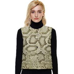 Leatherette Snake 4 Women s Short Button Up Puffer Vest by skindeep