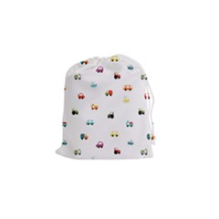 Cute Bright Little Cars Drawstring Pouch (small) by SychEva