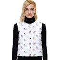 Funny Pugs Women s Short Button Up Puffer Vest View1