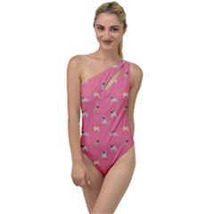 Funny Pugs  Cute Pets To One Side Swimsuit by SychEva