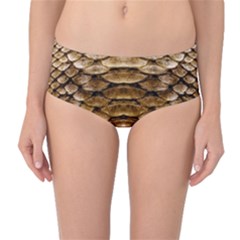 Reptile Skin Pattern 11 Mid-waist Bikini Bottoms by skindeep