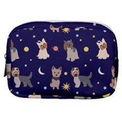 Terrier Cute Dog With Stars Sun And Moon Make Up Pouch (small) by SychEva