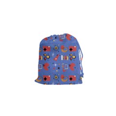 Blue 50s Drawstring Pouch (xs) by NerdySparkleGoth