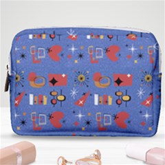Blue 50s Make Up Pouch (medium) by NerdySparkleGoth