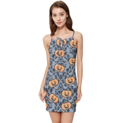 Halloween Jack O Lantern Summer Tie Front Dress by NerdySparkleGoth