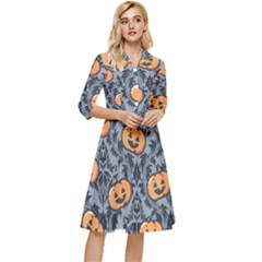 Halloween Jack O Lantern Classy Knee Length Dress by NerdySparkleGoth