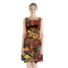 Through Space And Time 2 Sleeveless Waist Tie Chiffon Dress by impacteesstreetwearcollage
