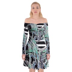 Robotic Endocrine System Off Shoulder Skater Dress by MRNStudios