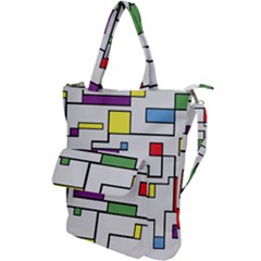 Colorful Rectangles Shoulder Tote Bag by LalyLauraFLM