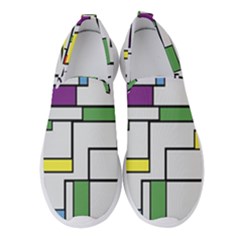 Colorful Rectangles Women s Slip On Sneakers by LalyLauraFLM