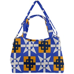 Shapes On A Blue Background                                                        Double Compartment Shoulder Bag by LalyLauraFLM