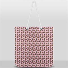 Cute Deer Pattern Pink Full Print Rope Handle Tote (large) by snowwhitegirl