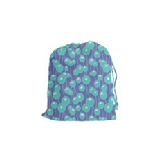 Blue Dandelions  Cute Plants Drawstring Pouch (small) by SychEva