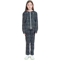 Dark Grunge Geometric Print Pattern Kids  Tracksuit by dflcprintsclothing