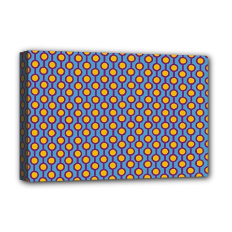 Yellow Circles On A Purple Background Deluxe Canvas 18  X 12  (stretched) by SychEva