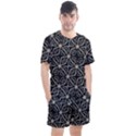 Futuristic Industrial Print Pattern Men s Mesh Tee and Shorts Set View1