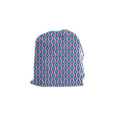 Blue Circles On Purple Background Geometric Ornament Drawstring Pouch (small) by SychEva