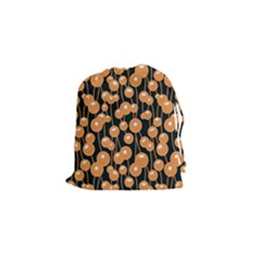 Orange Dandelions On A Dark Background Drawstring Pouch (small) by SychEva