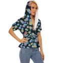 Multi-colored Circles Lightweight Drawstring Hooded Top View3