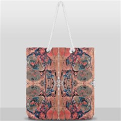 Abstract Marbling Art Full Print Rope Handle Tote (large) by kaleidomarblingart