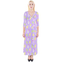 My Adventure Pastel Quarter Sleeve Wrap Maxi Dress by thePastelAbomination