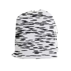 Black And White Abstract Pattern, Ovals Drawstring Pouch (xl) by Casemiro